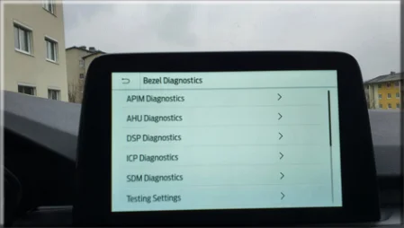 Diagnosticmenü Servicemenü Sync 3